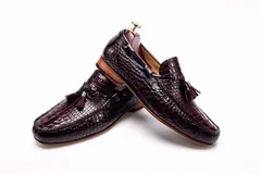 Men’s Genuine Crocodile Tassel Loafers BMBAS12037 image 3