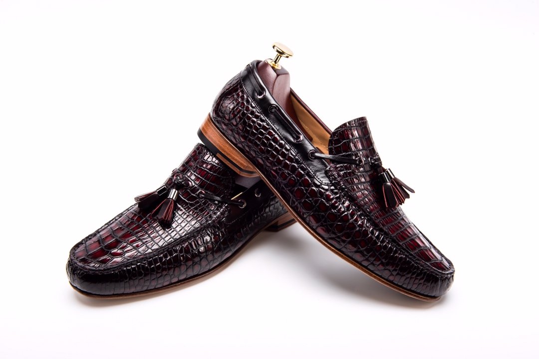 Men’s Genuine Crocodile Tassel Loafers BMBAS12037 image 3