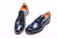 Men’s Dress Shoes Crocodile Leather Formal Business Shoes BMBAS12041 image 9