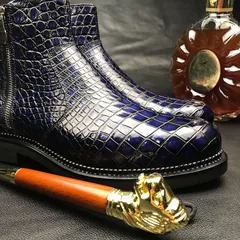 Genuine Crocodile Side Zipper Boots BMBAS12046 image 2