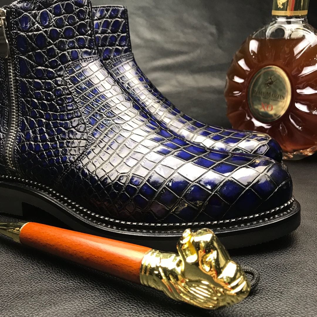 Genuine Crocodile Side Zipper Boots BMBAS12046 image 2