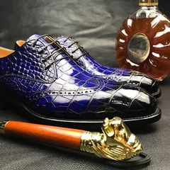 Crocodile Derby Lace Up Dress Shoes BMBAS12047 image 2