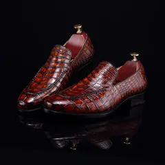 Crocodile Slip On Shoes Casual Leather Shoes BMBAS12049 image 2