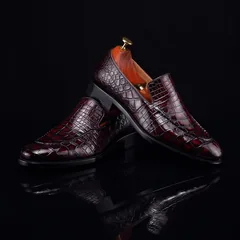 High-End Croc Leather Loafer Flat Shoes BMBAS12052 image 9