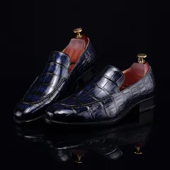 Handcrafted Croc Leather Penny Loafer BMBAS12053 image 3
