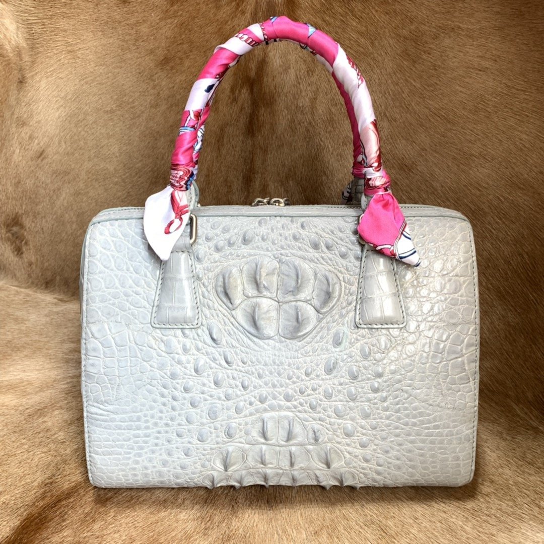Crocodile Leather Pillow Bags Barrel Handbag XFCAB12067