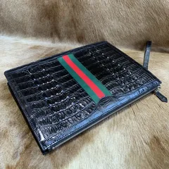 Crocodile Leather Zipper Pouch XMBAB12077 image 2
