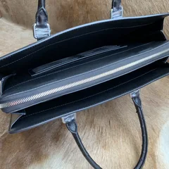 Ostrich Briefcase Bag Black Handbag XMBOB12010 image 2