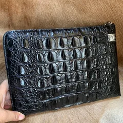 Crocodile Leather Zipper Document Case XMBAB12078 image 9