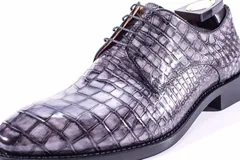 Men Dress Shoes Oxford Alligator Pattern Derby BMGAS12003 image 7