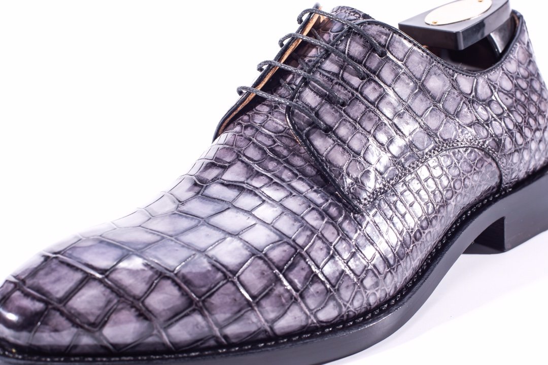 Men Dress Shoes Oxford Alligator Pattern Derby BMGAS12003 image 7