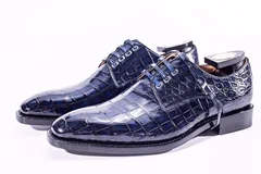 Handmade Classic Office Alligator Leather Dress Shoes BMBAS12005 image 5