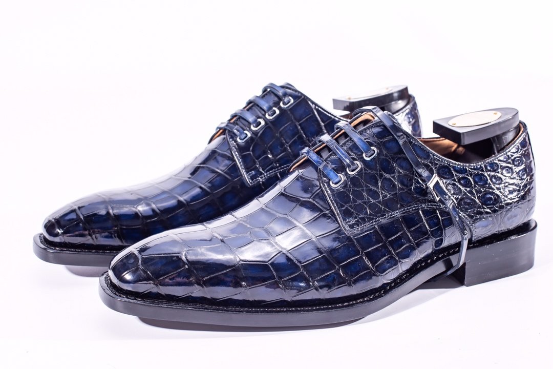 Handmade Classic Office Alligator Leather Dress Shoes BMBAS12005 image 5