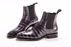 Men’s Crocodile Pointy Toe Pull On Ankle Booties BMPAS12024 image 2