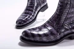 Scale-Patterned Side-Zip Ankle Boots BMPAS12025 image 2
