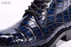 Men’s Crocodile Leather Winter Lace up Classic Boots BMBAS12027 image 2