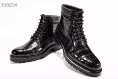 Men Fashion Crocodile Lace-up Boots BMBAS12031 image 2