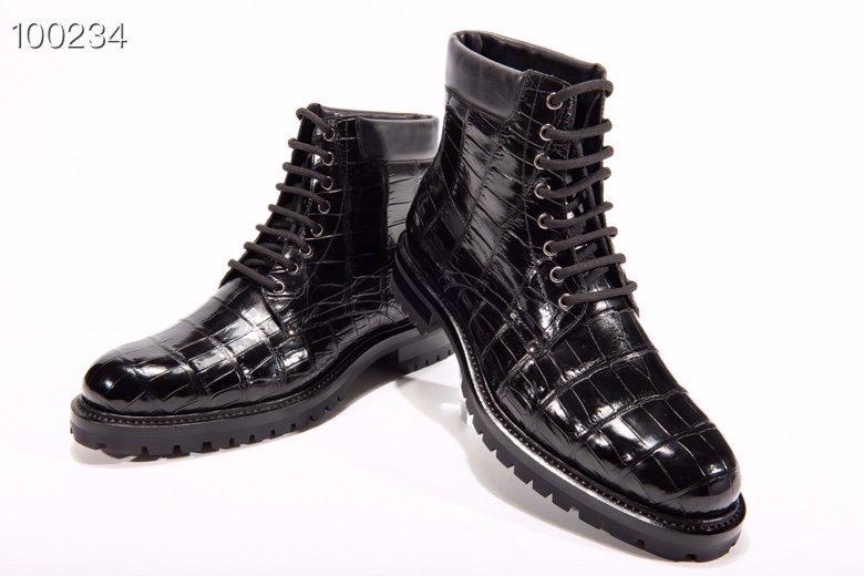 Men Fashion Crocodile Lace-up Boots BMBAS12031
