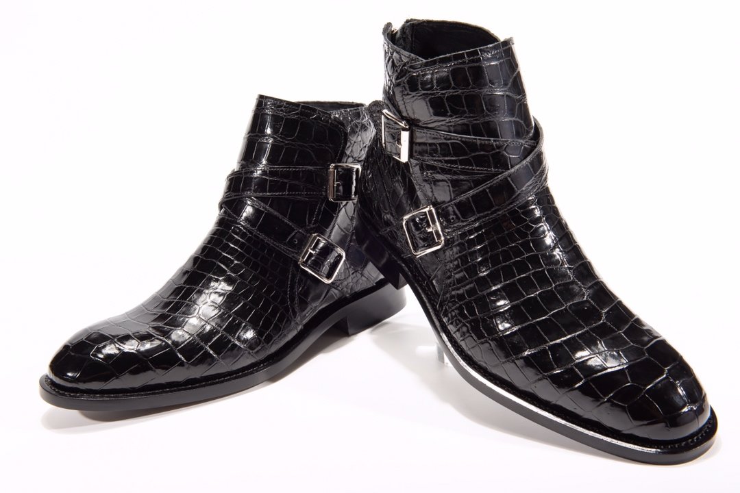 Genuine Crocodile Double Monk Strap Boot BMBAS12032