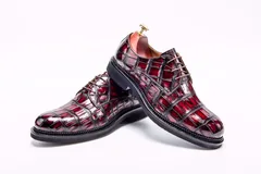Men’s Crocodile Leather Derby Comfortable Classic Shoes BMBAS12042 image 3