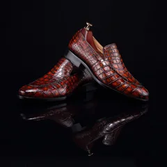 Crocodile Slip On Shoes Casual Leather Shoes BMBAS12049 image 3