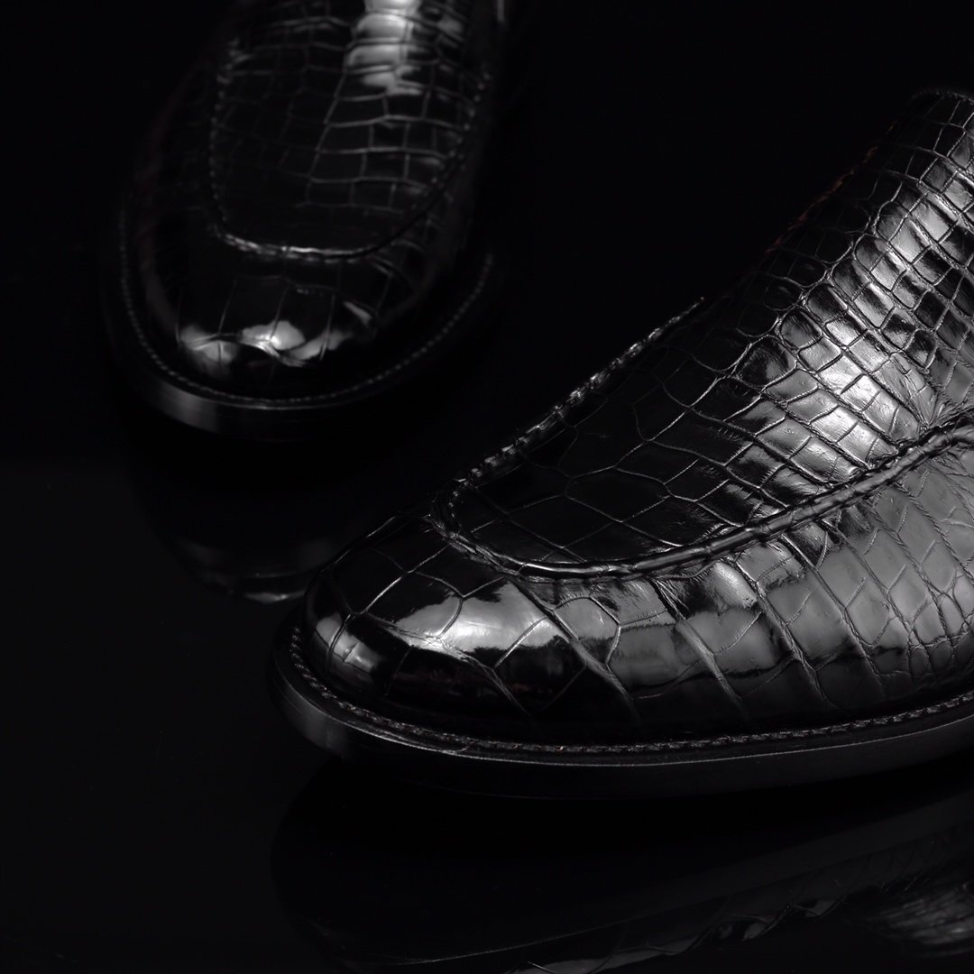 Crocodile Print Loafers Fashion Shoes BMBAS12050 image 3