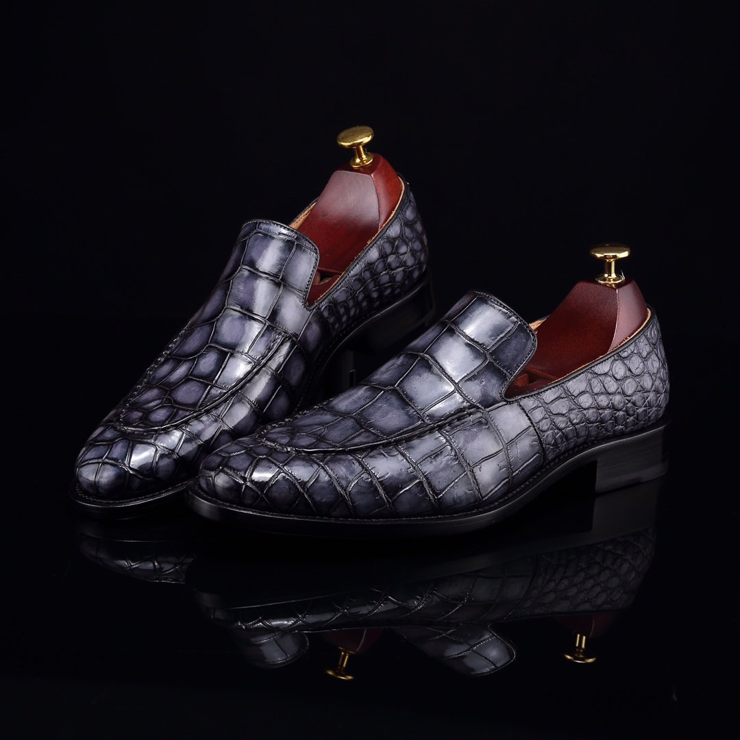 Crocodile Mens Loafers Leather Luxury Shoes BMGAS12051 image 4