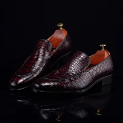 High-End Croc Leather Loafer Flat Shoes BMBAS12052 image 2