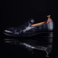 Handcrafted Croc Leather Penny Loafer BMBAS12053 image 4