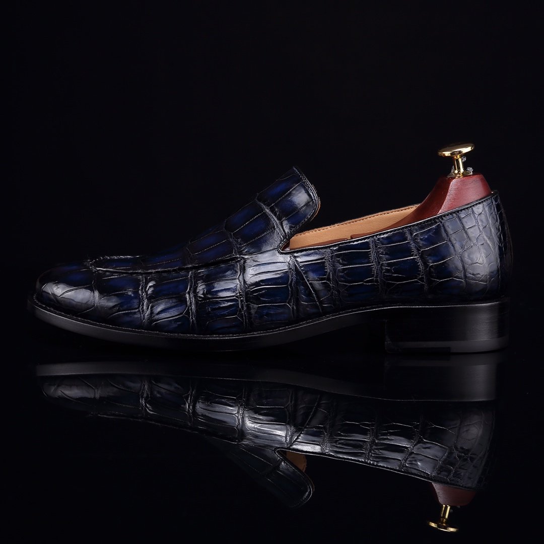 Handcrafted Croc Leather Penny Loafer BMBAS12053 image 4