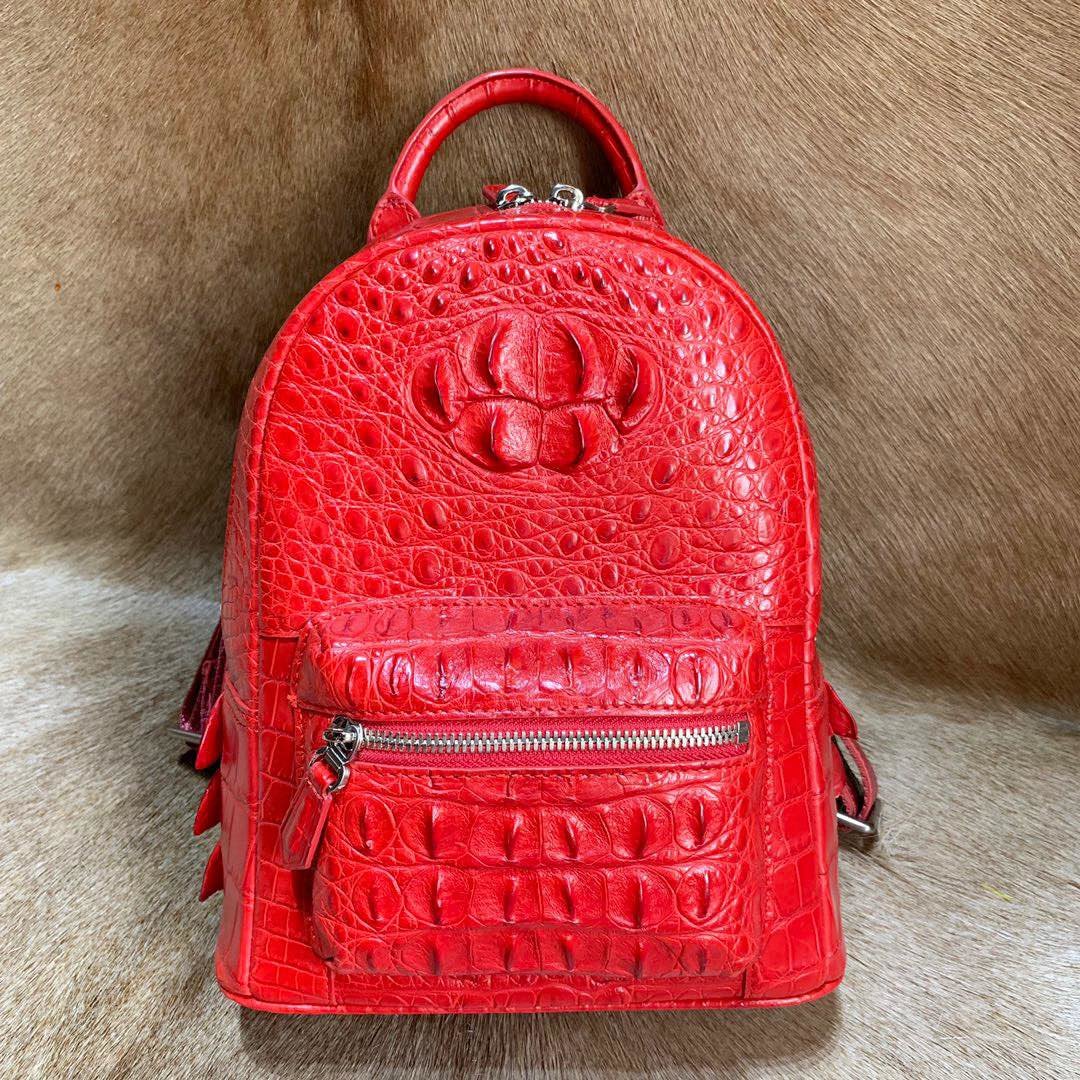 Lady Crocodile Hornback Leather Colorful Backpack XFCAB12031 image 3