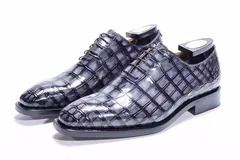 Men’s Low Top Oxford Crocodile Leather Lace Up Shoes BMBAS12012 image 5