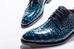 Men’s Dress Derby Shoes Crocodile Skin BMBAS12020 image 3