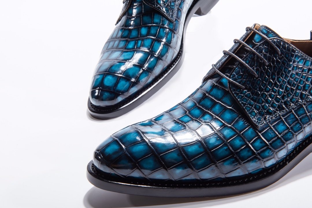 Men’s Dress Derby Shoes Crocodile Skin BMBAS12020 image 3