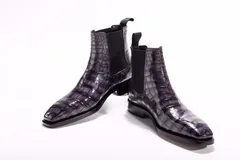 Men’s Crocodile Pointy Toe Pull On Ankle Booties BMPAS12024 image 3