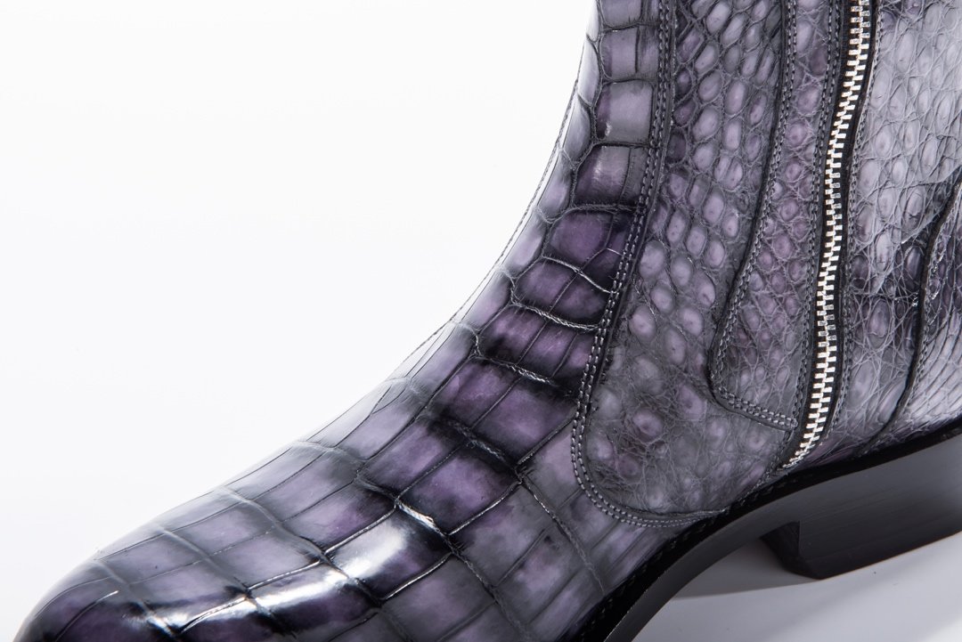 Men’s Side Zipper Crocodile Print Ankle High Top Boots BMPAS12025 image 3
