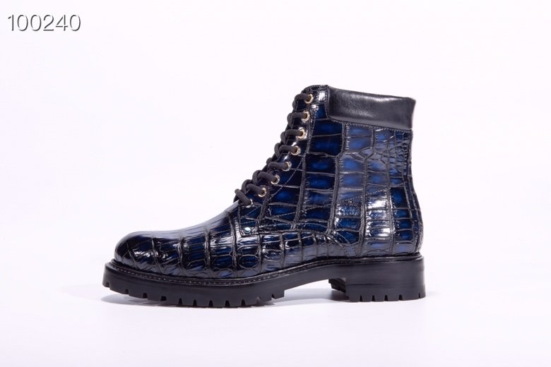 Men’s Crocodile Leather Winter Lace up Classic Boots BMBAS12027 image 3