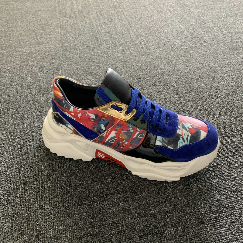 Youth Calfskin Leather Textile Trainers Sneaker MBS007 image 6