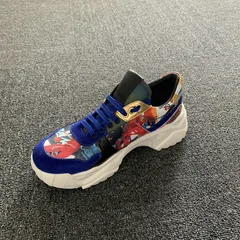 Youth Calfskin Leather Textile Trainers Sneaker MBS007 image 2