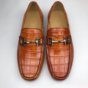 Mens Crocodile Loafers Slip on Boat Shoes