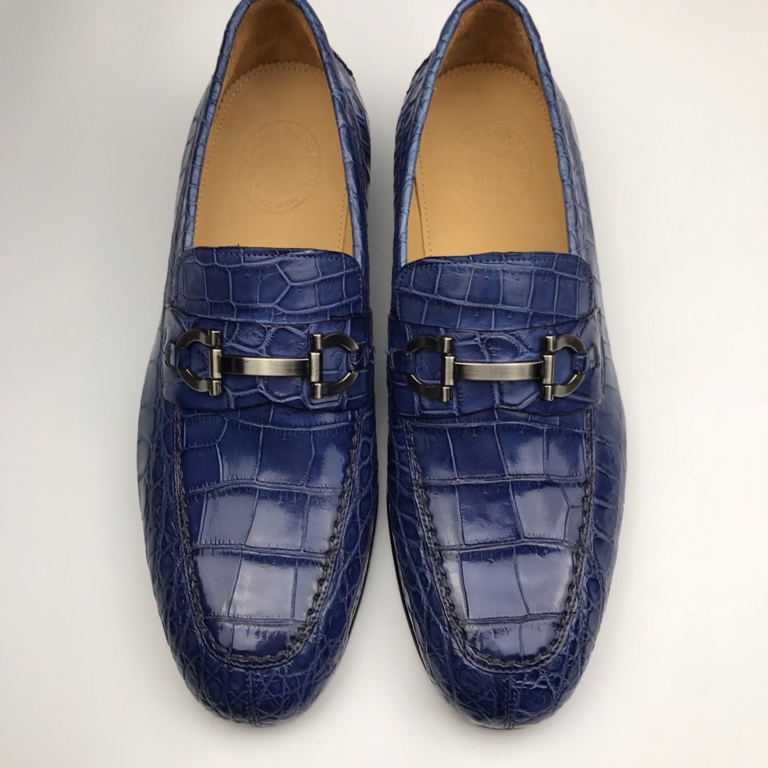 Crocodile Leather Slip On Basic Style BMBAS120156
