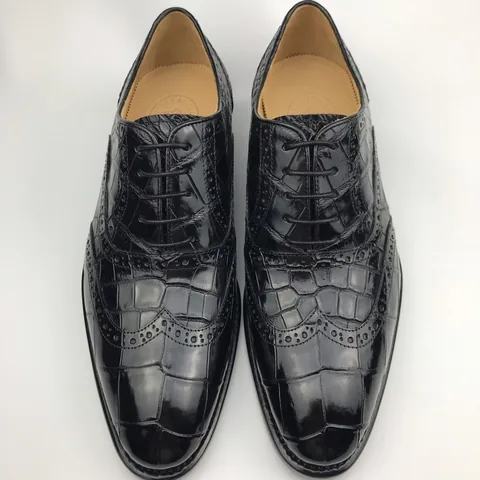 Men’s Genuine Crocodile Lace up Oxford Dress Shoes BMBAS120162