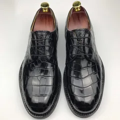 Genuine Leather Derby Handmade Crocodile Lace Up Oxford Dress Shoes BMBAS120166 image 1