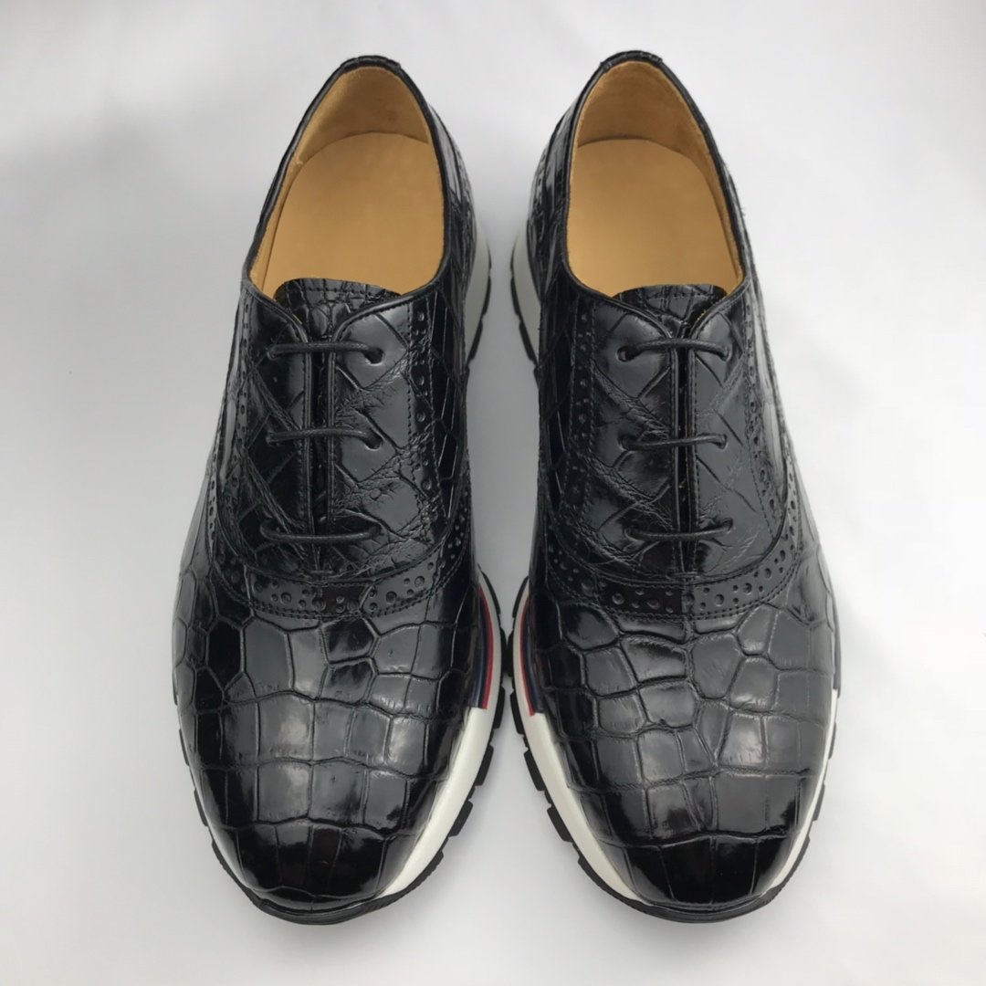 Men’s Crocodile Leather Oxford Shoes Casual Sneaker BMBAS120172
