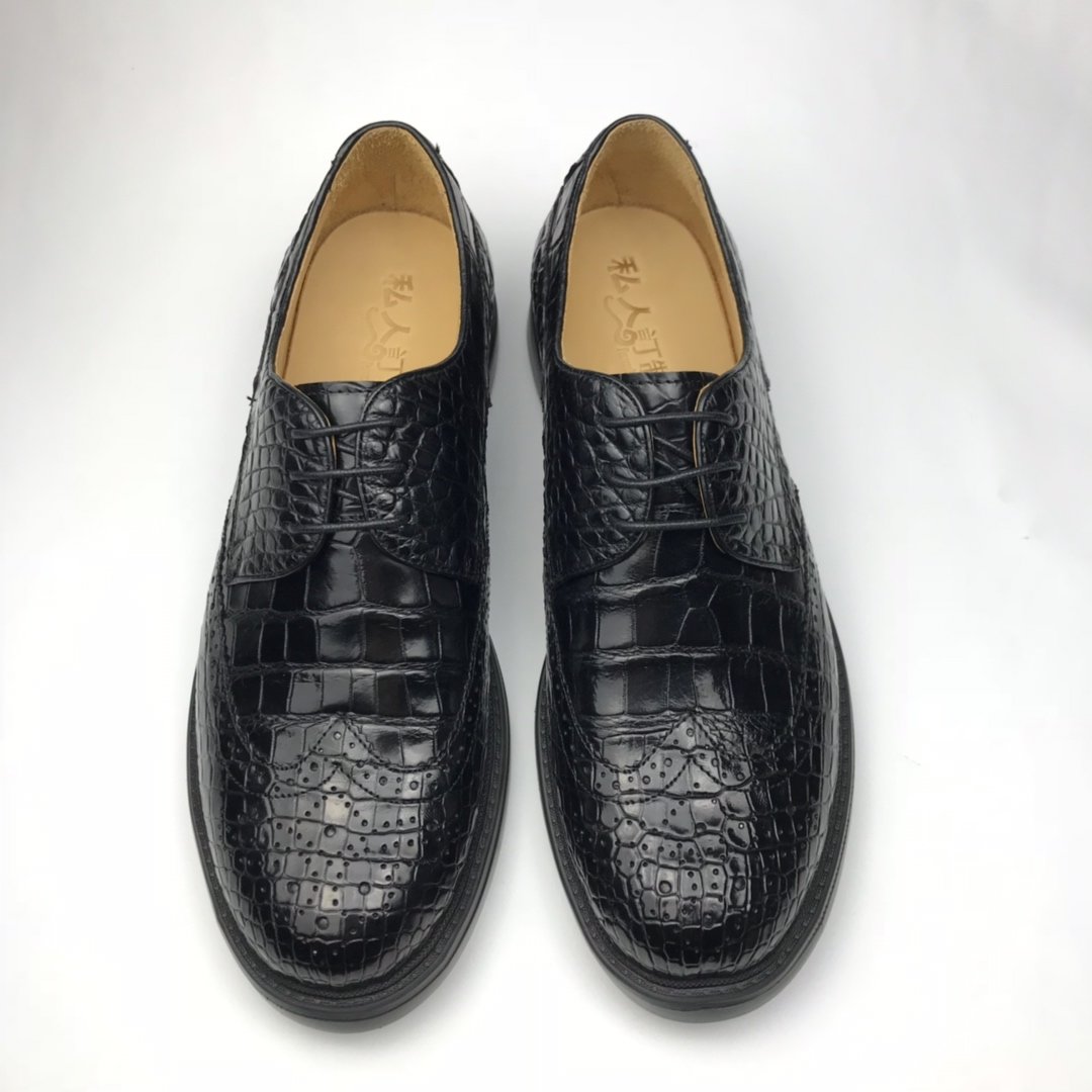 Exotic Men's Crocodile Leather Wingtip Shoes BMBAS120180 - China Shoe ...
