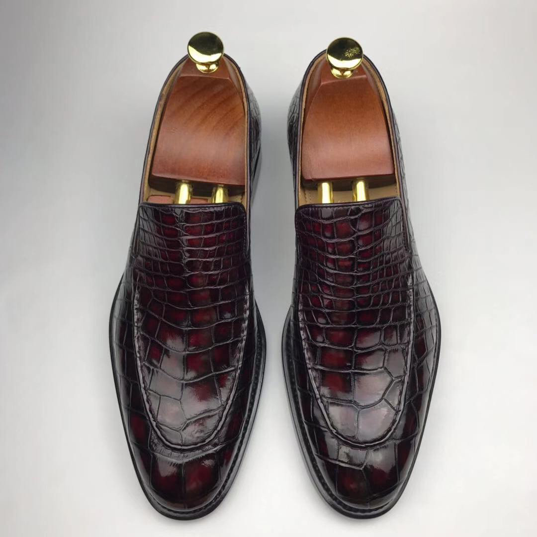 Genuine All Real Crocodile Skin Dress Shoe BMBAS12067