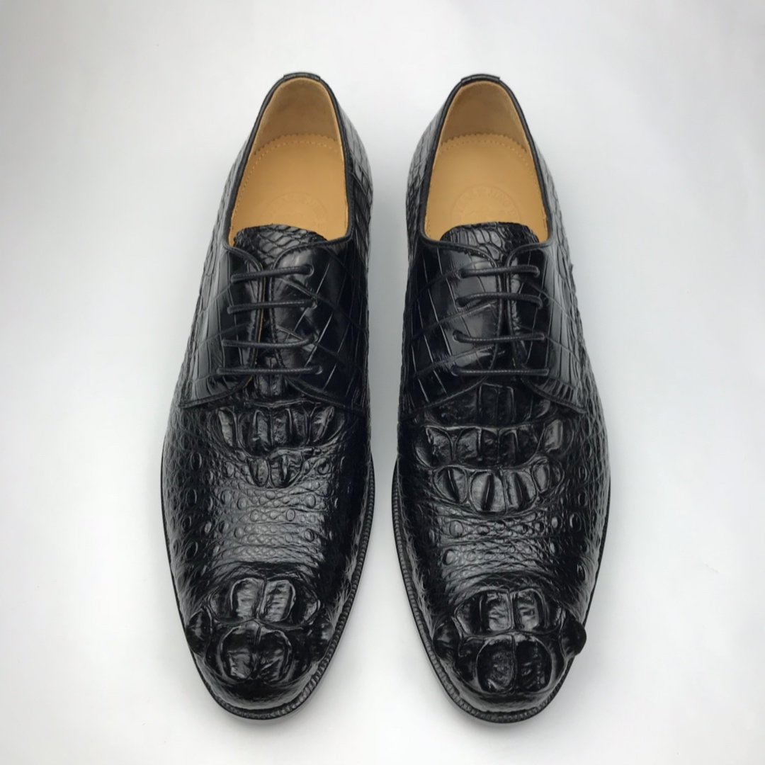Horn back Crocodile Low Top Derby Shoes BMBAS120182