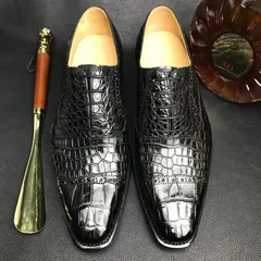 Crocodile Cap Toe Derby Lace Up Oxford Dress Shoes BMBAS120186 image 1