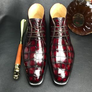 Pointed Toe Crocodile Derby Boots BMBAS120189