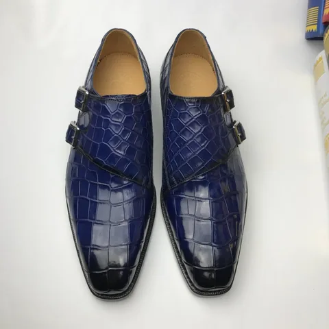 Crocodile Leather Brogues Buckle Shoes BMBAS120192